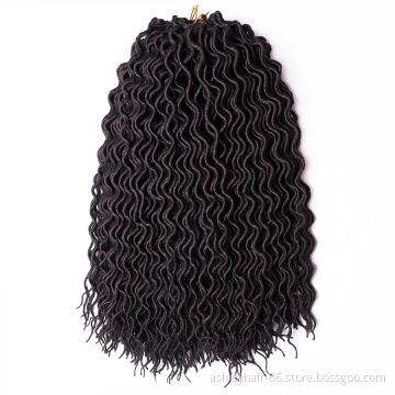 Heat Resistant Fiber Synthetic Crochet Goddess Curly Wavy Faux Locs Hair Extensions